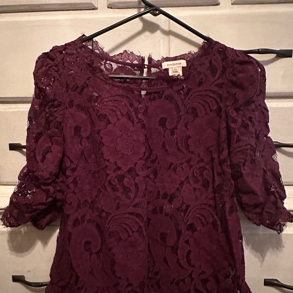 Sundance Burgandy Lace Blouse